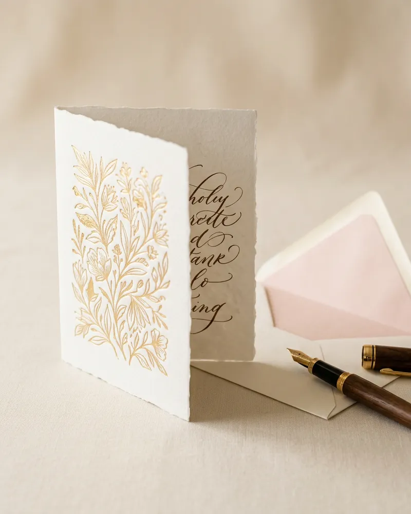 Letterpress Greeting Card: a6 cotton card, handwritten message